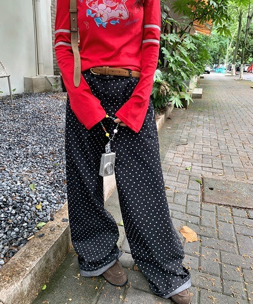 Ressaca(レサーカ)の「ドット柄ワイドデニムパンツ(デニムパンツ・レディース・ブラック・L/M)」の10枚目の写真