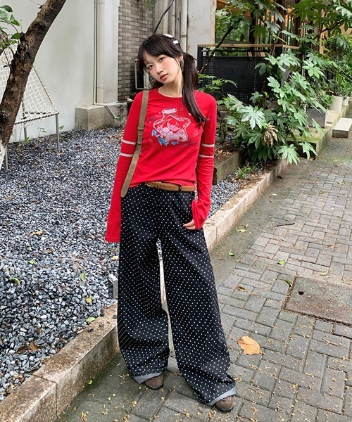 Ressaca(レサーカ)の「ドット柄ワイドデニムパンツ(デニムパンツ・レディース・ブラック・L/M)」の13枚目の写真