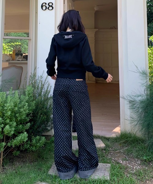 Ressaca(レサーカ)の「ドット柄ワイドデニムパンツ(デニムパンツ・レディース・ブラック・L/M)」の6枚目の写真