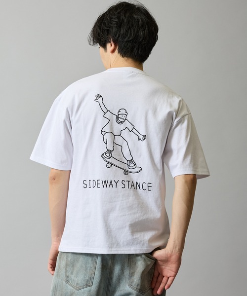 improves(インプローブス)の「【SIDEWAY STANCE】オリジナル グラフィック プリント 半袖Tシャツ(Tシャツ/カットソー・メンズ・ブルー系/カーキ系2/グレー/ホワイト系/ブラック系/ホワイト系2/ホワイト系1/ライトグレー系1/ブラック系2/ホワイト/ブラック/ブラック系1/ブラック系3/ブルー系3/ブラック系4/ホワイト系4/ライトグレー系4/ホワイト系3・SMALL/X-LARGE/LARGE/MEDIUM)」の4枚目の写真