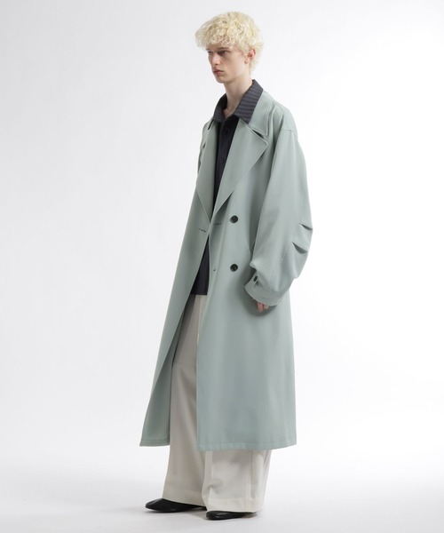HARE(ハレ)の「TOROMIオーバーコート(HARE)(トレンチコート・メンズ・ブラック/グリーン・FREE)」の1枚目の写真