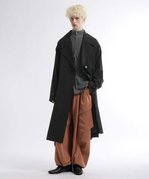 HARE(ハレ)の「TOROMIオーバーコート(HARE)(トレンチコート・メンズ・ブラック/グリーン・FREE)」の10枚目の写真