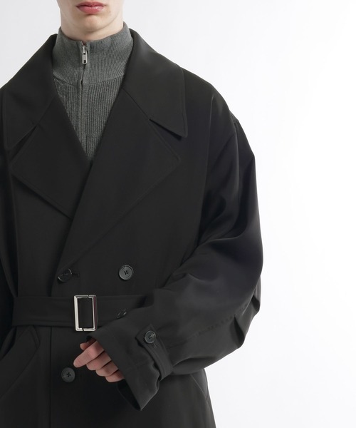 HARE(ハレ)の「TOROMIオーバーコート(HARE)(トレンチコート・メンズ・ブラック/グリーン・FREE)」の18枚目の写真