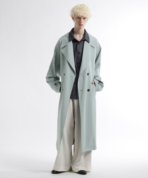 HARE(ハレ)の「TOROMIオーバーコート(HARE)(トレンチコート・メンズ・ブラック/グリーン・FREE)」の7枚目の写真