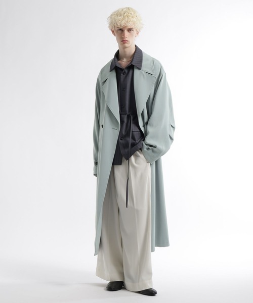 HARE(ハレ)の「TOROMIオーバーコート(HARE)(トレンチコート・メンズ・ブラック/グリーン・FREE)」の8枚目の写真