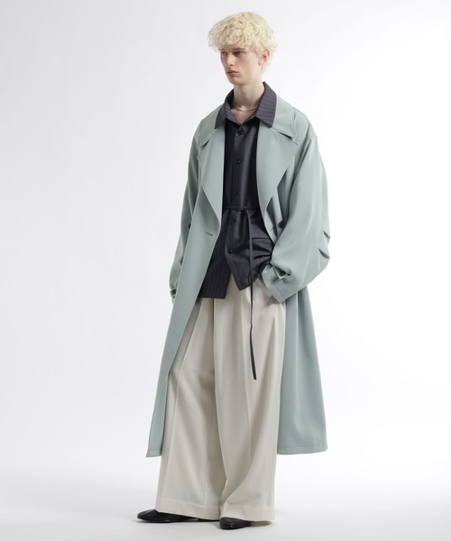 HARE(ハレ)の「TOROMIオーバーコート(HARE)(トレンチコート・メンズ・ブラック/グリーン・FREE)」の3枚目の写真