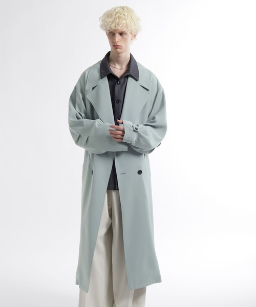 HARE(ハレ)の「TOROMIオーバーコート(HARE)(トレンチコート・メンズ・ブラック/グリーン・FREE)」の4枚目の写真