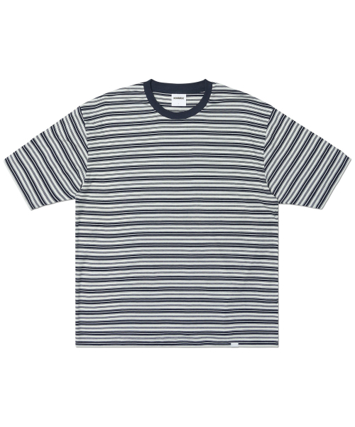 NOMANUAL(NOMANUAL)の「OFFBEAT STRIPE T-SHIRT - BLACK(Tシャツ/カットソー・レディース・その他・SMALL/MEDIUM/LARGE/X-LARGE)」の1枚目の写真
