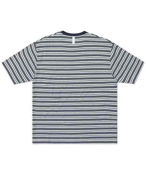 NOMANUAL(NOMANUAL)の「OFFBEAT STRIPE T-SHIRT - BLACK(Tシャツ/カットソー・レディース・その他・SMALL/MEDIUM/LARGE/X-LARGE)」の2枚目の写真