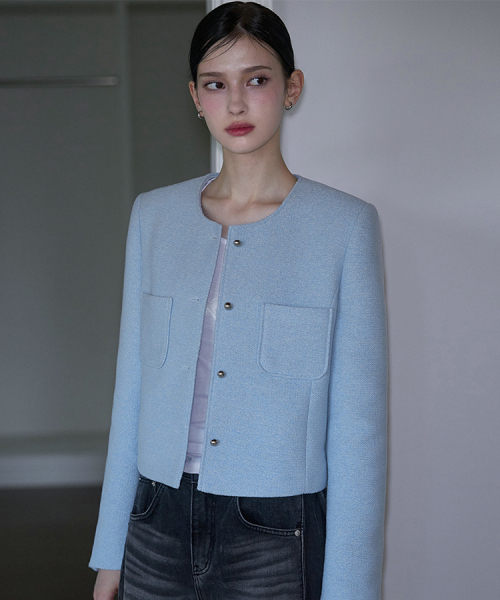 ROSEFRANTZ（ロゼフランツ）の「Pocket Tweed Jacket [Sky Blue]（テーラードジャケット・レディース・スカイブルー・FREE）」の2枚目の写真