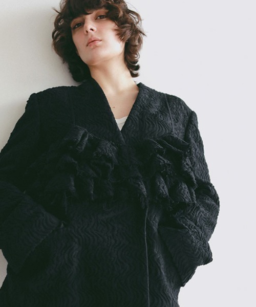 ETRE TOKYO（エトレトウキョウ）の「ジャガードオーバーキャミソール（キャミソール・レディース・オフホワイト/ブラック・FREE）」の2枚目の写真