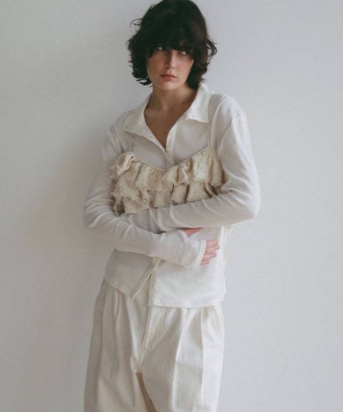 ETRE TOKYO（エトレトウキョウ）の「ジャガードオーバーキャミソール（キャミソール・レディース・オフホワイト/ブラック・FREE）」の12枚目の写真