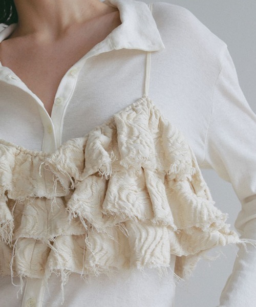 ETRE TOKYO（エトレトウキョウ）の「ジャガードオーバーキャミソール（キャミソール・レディース・オフホワイト/ブラック・FREE）」の13枚目の写真