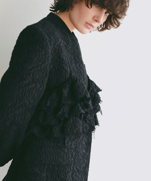 ETRE TOKYO（エトレトウキョウ）の「ジャガードオーバーキャミソール（キャミソール・レディース・オフホワイト/ブラック・FREE）」の6枚目の写真