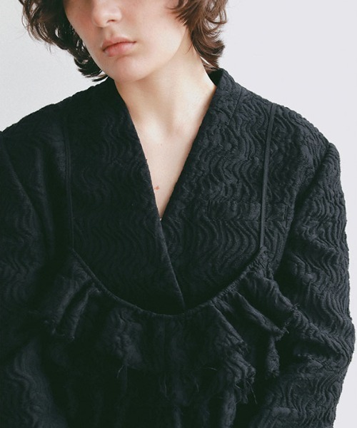 ETRE TOKYO（エトレトウキョウ）の「ジャガードオーバーキャミソール（キャミソール・レディース・オフホワイト/ブラック・FREE）」の9枚目の写真