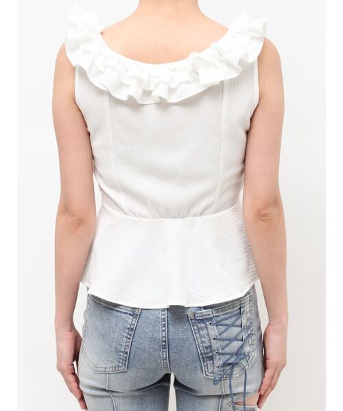 EATME(イートミー)の「フリルネックペプラムTOP(シャツ/ブラウス・レディース・ブルー/オフホワイト/ピンク・FREE)」の13枚目の写真