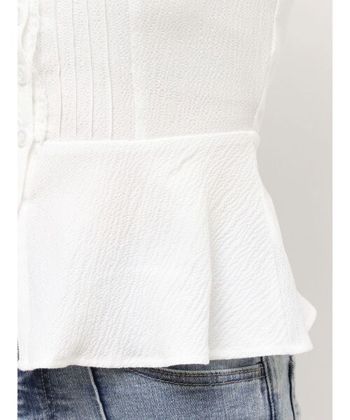 EATME(イートミー)の「フリルネックペプラムTOP(シャツ/ブラウス・レディース・ブルー/オフホワイト/ピンク・FREE)」の16枚目の写真