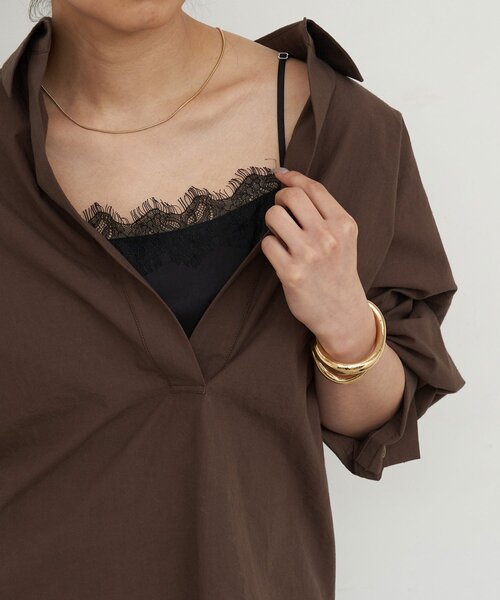 GALLARDAGALANTE（ガリャルダガランテ）の「サテンレースキャミ（シャツ/ブラウス・レディース・オフホワイト/ブラック・FREE）」の2枚目の写真