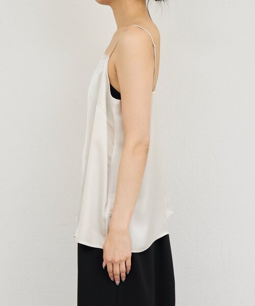 GALLARDAGALANTE（ガリャルダガランテ）の「サテンレースキャミ（シャツ/ブラウス・レディース・オフホワイト/ブラック・FREE）」の12枚目の写真