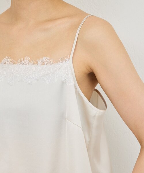 GALLARDAGALANTE（ガリャルダガランテ）の「サテンレースキャミ（シャツ/ブラウス・レディース・オフホワイト/ブラック・FREE）」の15枚目の写真