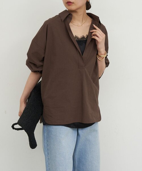 GALLARDAGALANTE（ガリャルダガランテ）の「サテンレースキャミ（シャツ/ブラウス・レディース・オフホワイト/ブラック・FREE）」の18枚目の写真