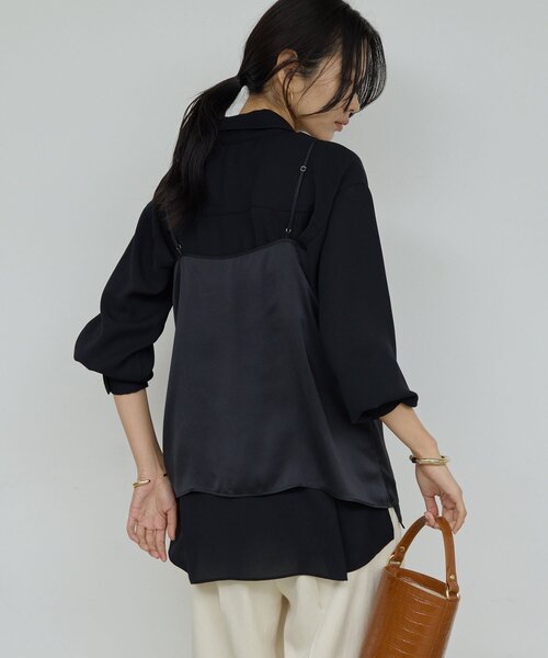 GALLARDAGALANTE（ガリャルダガランテ）の「サテンレースキャミ（シャツ/ブラウス・レディース・オフホワイト/ブラック・FREE）」の22枚目の写真