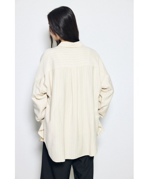 AZUL by moussy(アズールバイマウジー)の「スリーブボタンストライプシャツ(シャツ/ブラウス・レディース・ブルー系その他3/ベージュ系その他/ブルー系その他・SMALL/MEDIUM)」の10枚目の写真