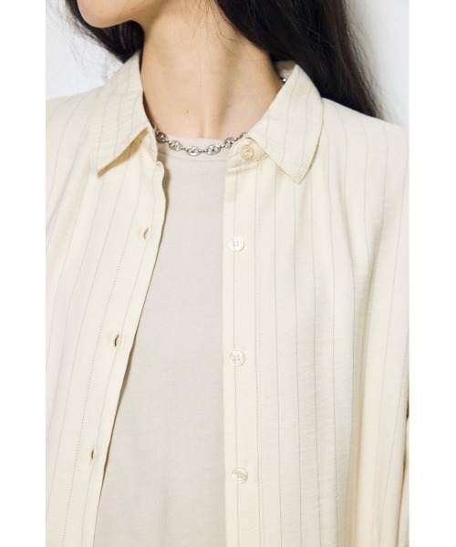 AZUL by moussy(アズールバイマウジー)の「スリーブボタンストライプシャツ(シャツ/ブラウス・レディース・ブルー系その他3/ベージュ系その他/ブルー系その他・SMALL/MEDIUM)」の11枚目の写真