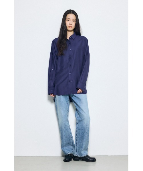AZUL by moussy(アズールバイマウジー)の「スリーブボタンストライプシャツ(シャツ/ブラウス・レディース・ブルー系その他3/ベージュ系その他/ブルー系その他・SMALL/MEDIUM)」の19枚目の写真