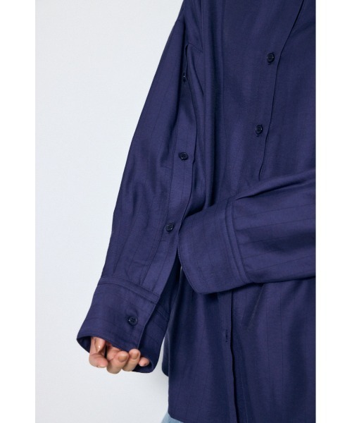 AZUL by moussy(アズールバイマウジー)の「スリーブボタンストライプシャツ(シャツ/ブラウス・レディース・ブルー系その他3/ベージュ系その他/ブルー系その他・SMALL/MEDIUM)」の22枚目の写真