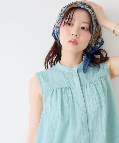 le.coeur blanc（ルクールブラン）の「《WEB限定アイテム》シフォンアソート柄スカーフ（バンダナ/スカーフ・レディース・ブラウン系その他2/ブルー系その他4/ホワイト系その他・FREE）」の16枚目の写真