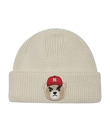 MLB(���W���[���[�O�x�[�X�{�[��)�̃G���G���r�[�yMLB�z- �j���[���[�N�E�����L�[�X �r�[�j�[ �yNew York Yankees SHORT BEANIE CREAM 3ABN0232N�z(�j�b�g�L���b�v/�r�[�j�[)