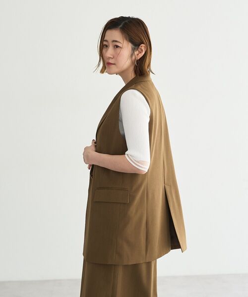 YECCA VECCA（イェッカヴェッカ）の「ドライタッチ金釦テーラードジレ（その他アウター・レディース・ライトベージュ/ブラウン/ブラック・FREE）」の17枚目の写真