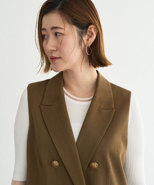 YECCA VECCA（イェッカヴェッカ）の「ドライタッチ金釦テーラードジレ（その他アウター・レディース・ライトベージュ/ブラウン/ブラック・FREE）」の20枚目の写真