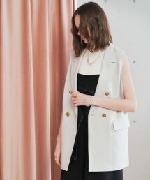 YECCA VECCA | ドライタッチ金釦テーラードジレ(その他アウター)