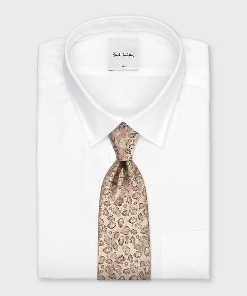 Paul Smith（ポールスミス）の「フラワー&リーフ タイ【160143 552MT】（ネクタイ・メンズ・カーキブラウン/ネイビー・FREE）」の4枚目の写真