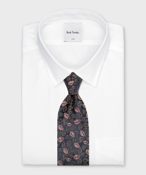 Paul Smith（ポールスミス）の「フラワー&リーフ タイ【160143 552MT】（ネクタイ・メンズ・カーキブラウン/ネイビー・FREE）」の6枚目の写真