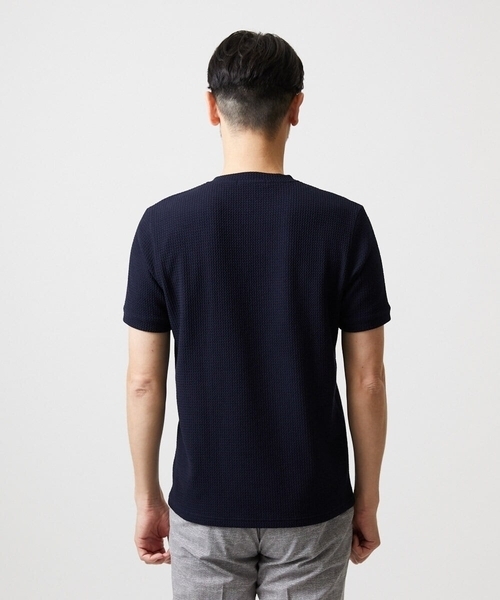 MICHEL KLEIN HOMME (ミッシェルクランオム)の「キーネックウェーブ半袖カットソー(Tシャツ/カットソー・メンズ・ベージュ/ネイビー・MEDIUM/LARGE/X-LARGE)」の8枚目の写真