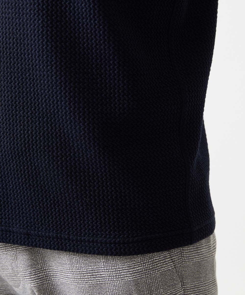 MICHEL KLEIN HOMME (ミッシェルクランオム)の「キーネックウェーブ半袖カットソー(Tシャツ/カットソー・メンズ・ベージュ/ネイビー・MEDIUM/LARGE/X-LARGE)」の5枚目の写真