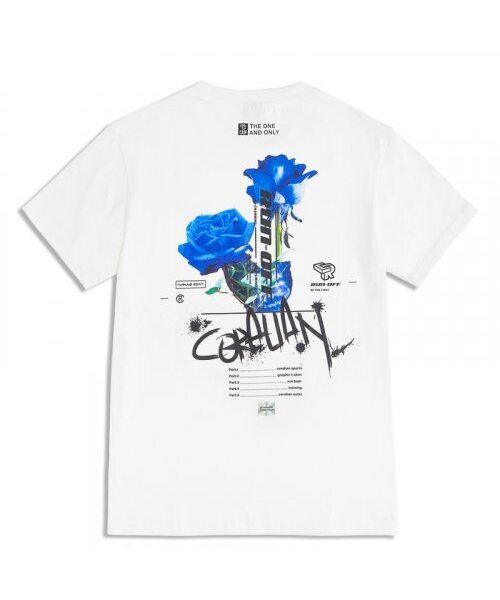 CORALIAN（コラリアン）の「ランオフブルーローズメッシュ綿半袖Tシャツホワイト（Tシャツ/カットソー・メンズ・その他・L/XL/2XL/XS/S/M）」の3枚目の写真