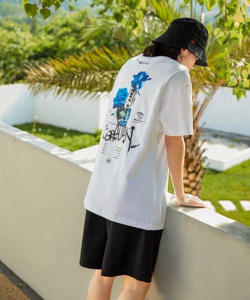 CORALIAN（コラリアン）の「ランオフブルーローズメッシュ綿半袖Tシャツホワイト（Tシャツ/カットソー・メンズ・その他・L/XL/2XL/XS/S/M）」の6枚目の写真