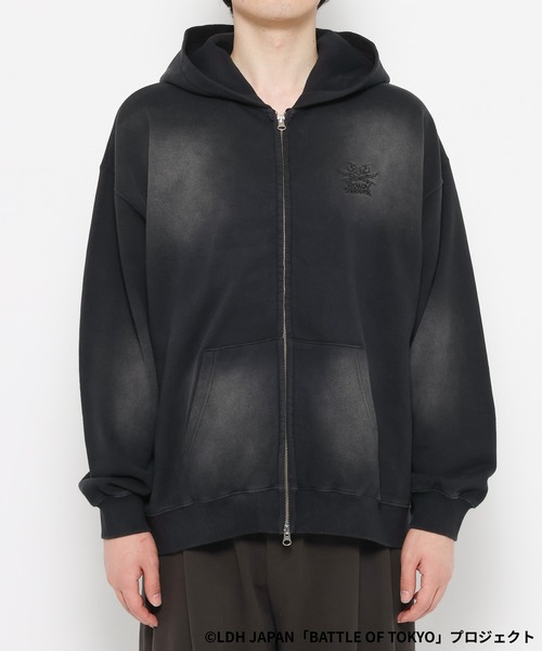 RAGEBLUE（レイジブルー）の「【BATTLE OF TOKYO】ROWDY SHOGUN / コラボ刺繍ジップパーカー（パーカー・レディース・ブラック・FREE）」の3枚目の写真