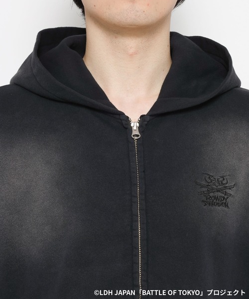 RAGEBLUE（レイジブルー）の「【BATTLE OF TOKYO】ROWDY SHOGUN / コラボ刺繍ジップパーカー（パーカー・レディース・ブラック・FREE）」の7枚目の写真
