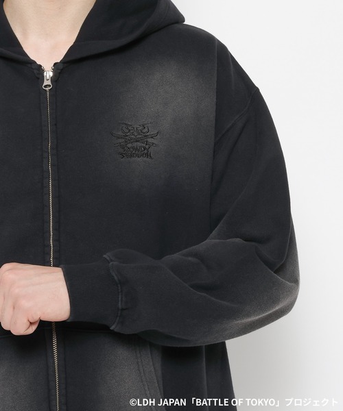 RAGEBLUE（レイジブルー）の「【BATTLE OF TOKYO】ROWDY SHOGUN / コラボ刺繍ジップパーカー（パーカー・レディース・ブラック・FREE）」の8枚目の写真
