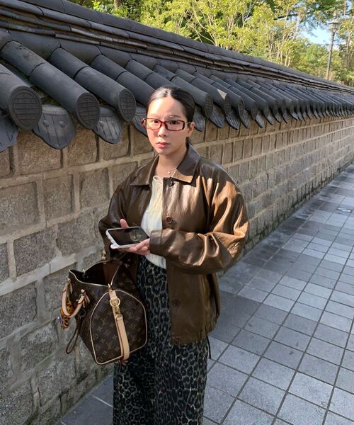 UNNOUT(アナウト)の「VEGAN LEATHER BLOUSON JACKET BROWN(ライダースジャケット・レディース・その他・FREE)」の6枚目の写真