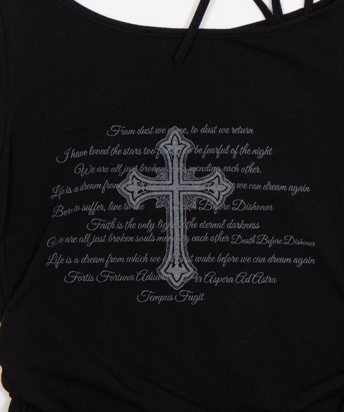 WEGO（ウィゴー）の「DISPARK/【26年春新作】オフショルクロスロンT（その他トップス・レディース・ホワイト/ブラック・FREE）」の7枚目の写真