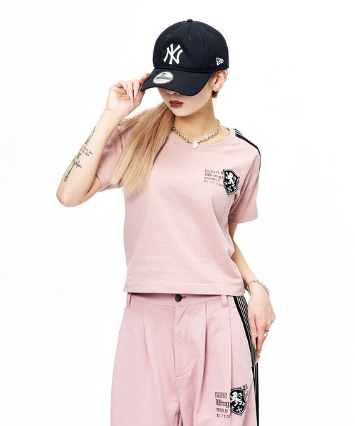 sedacle(セダクル)の「ダートユニフォームライクTEE(Tシャツ/カットソー・レディース・ブラック/ライトピンク/オフホワイト/チャコールグレー・X-SMALL/SMALL/MEDIUM/LARGE)」の4枚目の写真