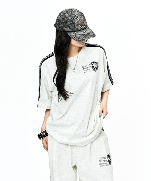 sedacle(セダクル)の「ダートユニフォームライクTEE(Tシャツ/カットソー・レディース・ブラック/ライトピンク/オフホワイト/チャコールグレー・X-SMALL/SMALL/MEDIUM/LARGE)」の2枚目の写真