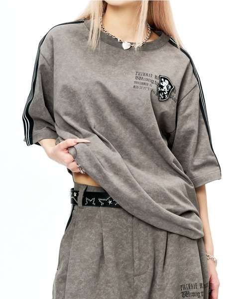 sedacle(セダクル)の「ダートユニフォームライクTEE(Tシャツ/カットソー・レディース・ブラック/ライトピンク/オフホワイト/チャコールグレー・X-SMALL/SMALL/MEDIUM/LARGE)」の3枚目の写真