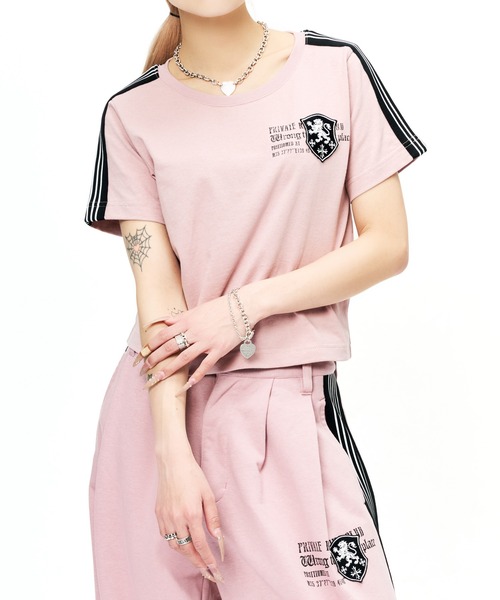 sedacle(セダクル)の「ダートユニフォームライクTEE(Tシャツ/カットソー・レディース・ブラック/ライトピンク/オフホワイト/チャコールグレー・X-SMALL/SMALL/MEDIUM/LARGE)」の6枚目の写真